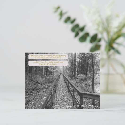 Geloof - "Wandelen in geloof" Briefkaart (Staand voorkant)