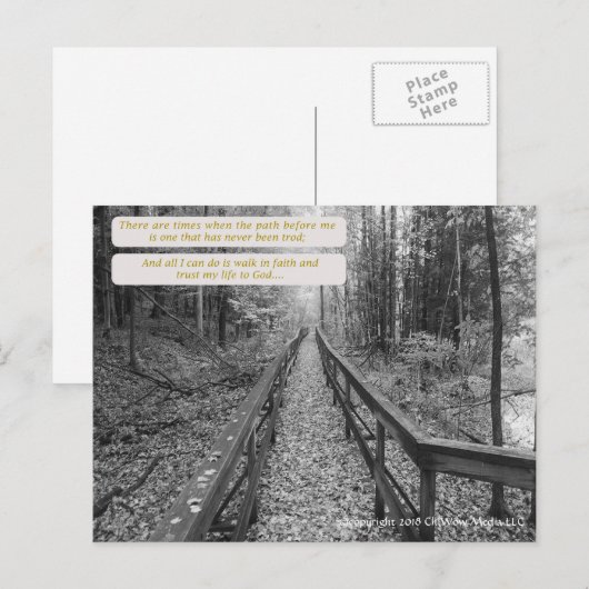 Geloof - "Wandelen in geloof" Briefkaart (Voorkant / Achterkant)