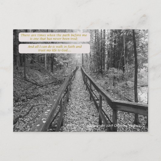 Geloof - "Wandelen in geloof" Briefkaart (Voorkant)