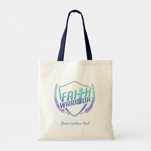 Geloof Warrior Christelijke Blauwe Paarse Ombre Tote Bag (Achterkant)