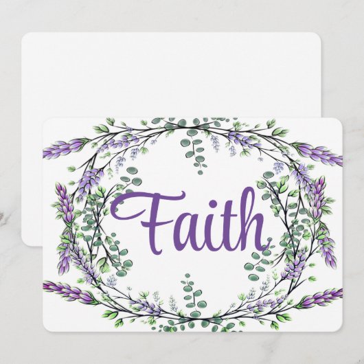 Geloof waterverf Lavendel Eucalyptus romantisch Kaart (Voorkant / Achterkant)