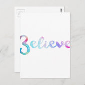 Geloof Waterverf Typografie Art Briefkaart (Voorkant / Achterkant)