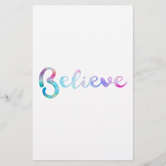 Geloof Waterverf Typografie Art Briefpapier (Voorkant)