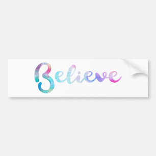 Geloof Waterverf Typografie Art Bumpersticker