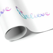 Geloof Waterverf Typografie Art Cadeaupapier (Rol Hoek)