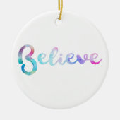 Geloof Waterverf Typografie Art Keramisch Ornament (Voorkant)