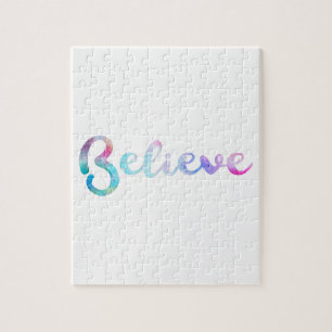 Geloof Waterverf Typografie Art Legpuzzel