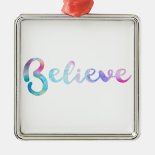 Geloof Waterverf Typografie Art Metalen Ornament