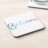 Geloof Waterverf Typografie Art Onderzetter (Linkerzijde)