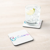 Geloof Waterverf Typografie Art Onderzetter (Rechterzijde)