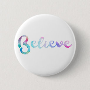 Geloof Waterverf Typografie Art Ronde Button 5,7 Cm