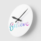 Geloof Waterverf Typografie Art Ronde Klok (Hoek)
