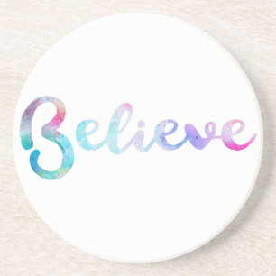 Geloof Waterverf Typografie Art Zandsteen Onderzetter