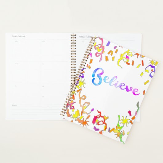 Geloof Waterverf Typografie Confetti Art Planne Planner (Display)