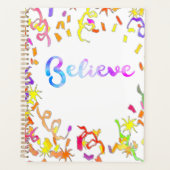 Geloof Waterverf Typografie Confetti Art Planne Planner (Voorkant)