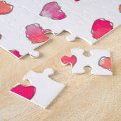 Geloof Waterverf Typografie Hearts Legpuzzel (Zijkant)