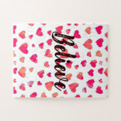 Geloof Waterverf Typografie Hearts Legpuzzel (Horizontaal)