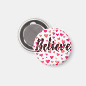 Geloof Waterverf Typografie Hearts Magneet (Voorkant / Achterkant)