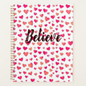 Geloof Waterverf Typografie Hearts Planner (Voorkant)