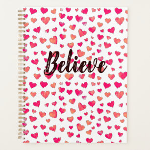 Geloof Waterverf Typografie Hearts Planner