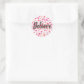 Geloof Waterverf Typografie Hearts Ronde Sticker (Tas)