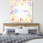 Geloof Waterverf Typografische Confetti Canvas Afdruk (Insitu (Slaapkamer))