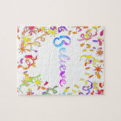 Geloof Waterverf Typografische Confetti Legpuzzel (Horizontaal)