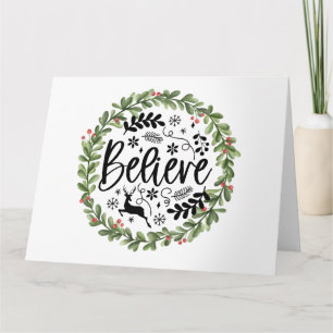 Geloof Waterverf Wreath Kaart