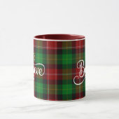 Geloof White Script Red Green Scottish Tartan Mok (Midden)