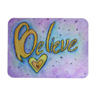 Geloof Word Art Heart Inspirerend Fridge Magnet Magneet