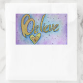 Geloof Word Art Inspirerend Decaltickers Rechthoekige Sticker (Tas)