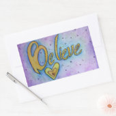 Geloof Word Art Inspirerend Decaltickers Rechthoekige Sticker (Envelop)