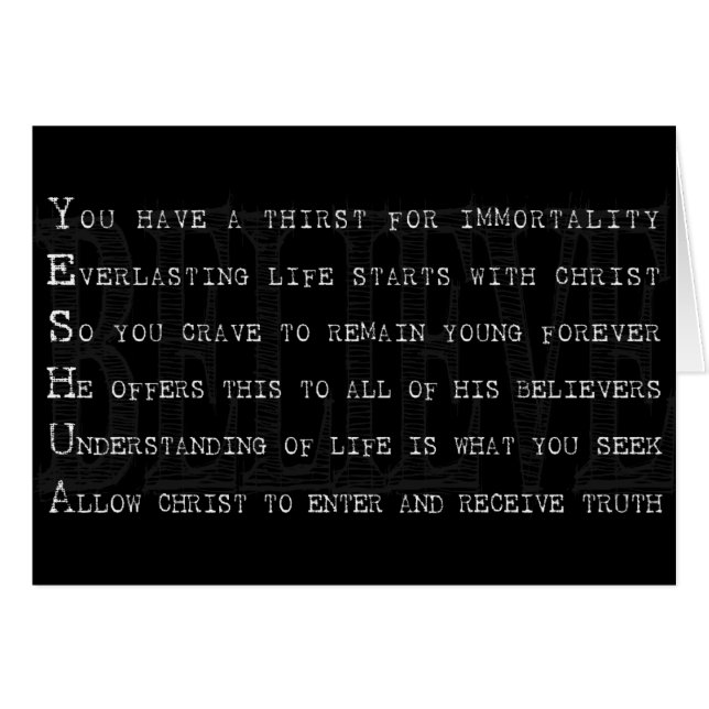 Geloof Yeshua. Christelijk (Voorkant Horizontaal)