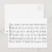 Geloof Yeshua. Christelijk Briefkaart (Voorkant / Achterkant)