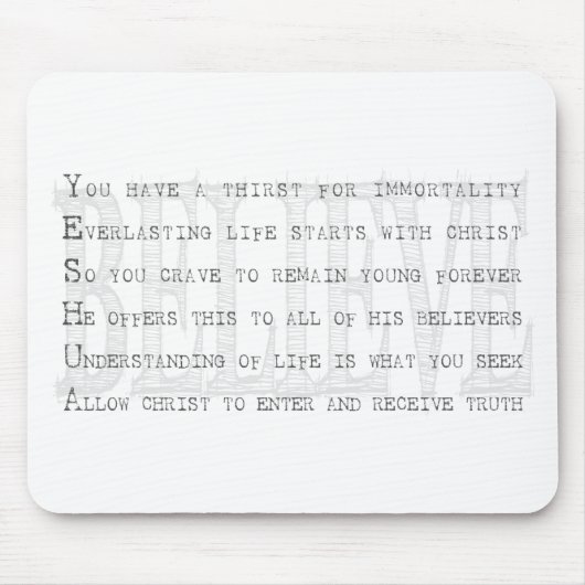 Geloof Yeshua. Christelijk Muismat (Voorkant)