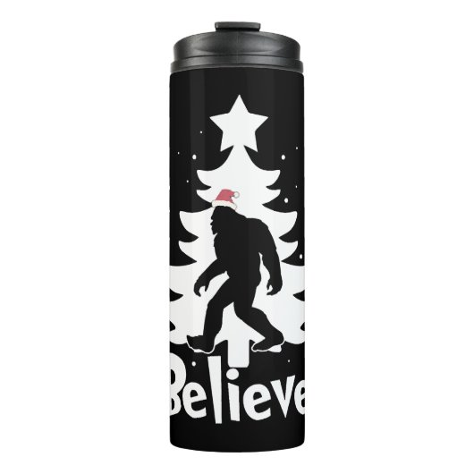 Geloof Yeti Bigfoot Sasquatch Kerstkerstkerstkerst Thermosbeker (Voorkant)