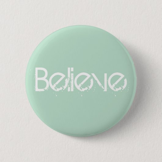 Geloof - Zee Glass Edge-kleur Ronde Button 5,7 Cm (Voorkant)
