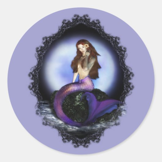 Geloof Zeemeermin Ronde Sticker (Voorkant)