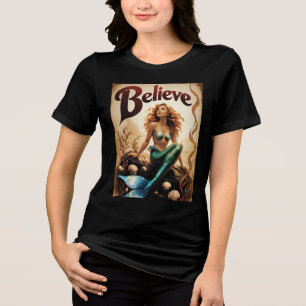 Geloof  Zeemeermin Vrouwen Ocean Magic Tri-Blend Shirt