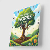 Geloof zonder werken is dood vierkante klok (Hoek)