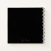 'Geloof' Zwart Script Koraal Roze Achtergrond Notitieboek (Achterkant)