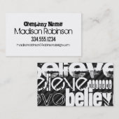 Geloof; Zwarte & Donkergrijze Strepen Visitekaartje (Voorkant / Achterkant)