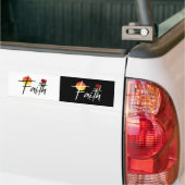 Geloof Zwarte typografie met roos Bumpersticker (Op Truck)