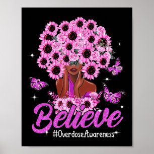 Geloof Zwarte Vrouwen Zonnebloem Haar Overdosis Be Poster