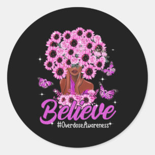 Geloof Zwarte Vrouwen Zonnebloem Haar Overdosis Be Ronde Sticker