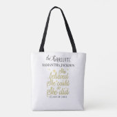 Geloofde dus ze deed Inspirerend Afstuderen cadeau Tote Bag (Achterkant)