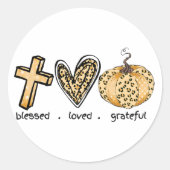 GELOOFDE GELUIDDE GRATEFUL RONDE STICKER (Voorkant)
