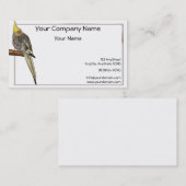 Geloofde kakatiel op een Tak met Witte achtergrond Visitekaartje (Voorkant / Achterkant)