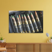 Geloofde kogels voor een M-249-kraampautomatische  Canvas Afdruk (Insitu (Woonkamer))
