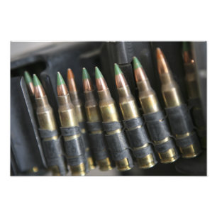 Geloofde kogels voor een M-249-kraampautomatische  Foto Afdruk